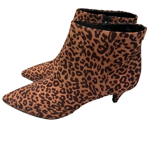 New! Circus by Sam Edelman Kirby Ankle Microsuede Leopard Boot - Picture 4 of 7